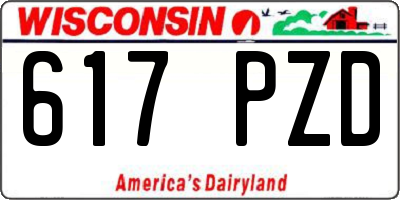 WI license plate 617PZD