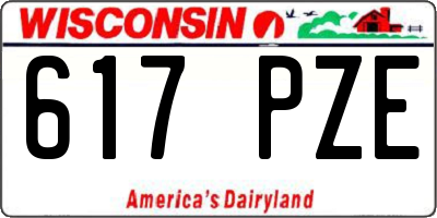 WI license plate 617PZE