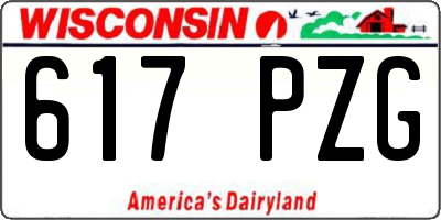 WI license plate 617PZG