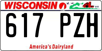 WI license plate 617PZH