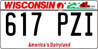WI license plate 617PZI