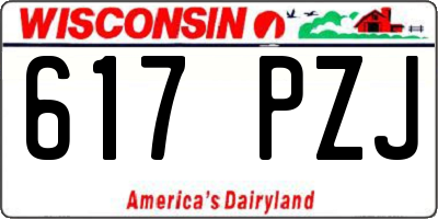 WI license plate 617PZJ