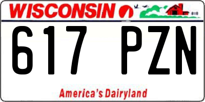 WI license plate 617PZN