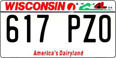 WI license plate 617PZO