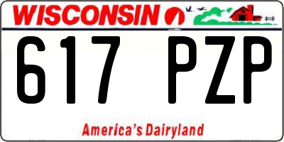 WI license plate 617PZP