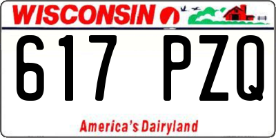 WI license plate 617PZQ