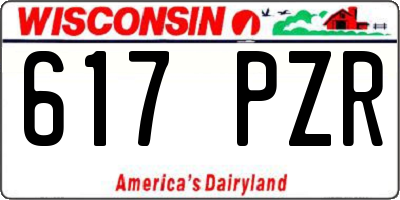 WI license plate 617PZR