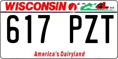 WI license plate 617PZT