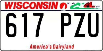 WI license plate 617PZU