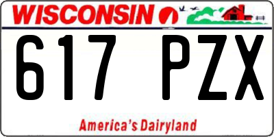 WI license plate 617PZX