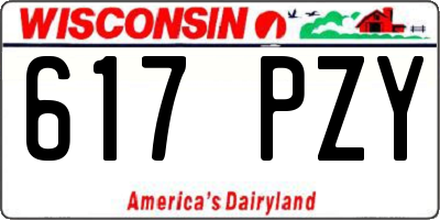 WI license plate 617PZY