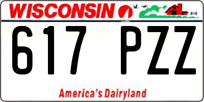 WI license plate 617PZZ