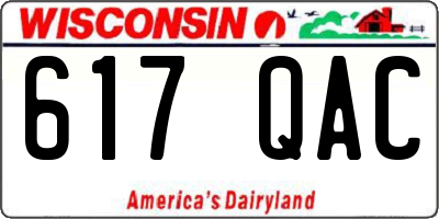 WI license plate 617QAC