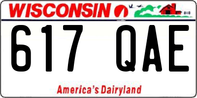 WI license plate 617QAE