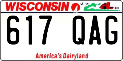 WI license plate 617QAG