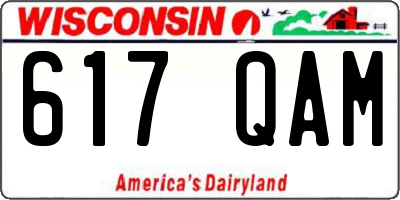 WI license plate 617QAM