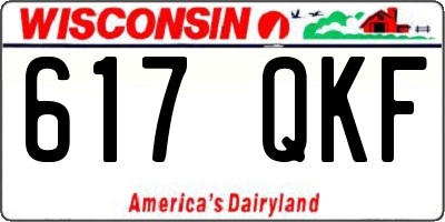 WI license plate 617QKF