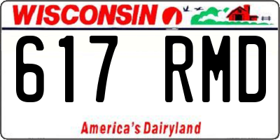 WI license plate 617RMD