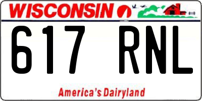 WI license plate 617RNL