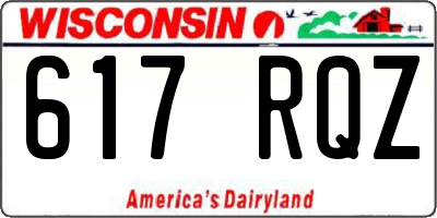 WI license plate 617RQZ