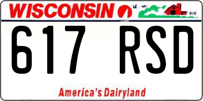 WI license plate 617RSD
