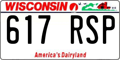WI license plate 617RSP