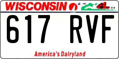 WI license plate 617RVF