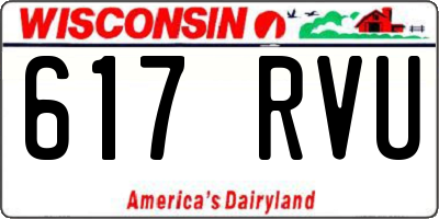 WI license plate 617RVU