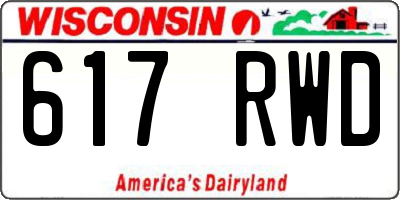 WI license plate 617RWD