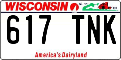 WI license plate 617TNK