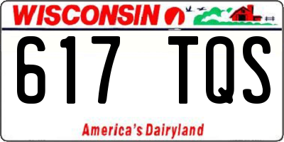 WI license plate 617TQS