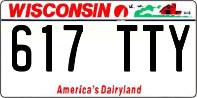 WI license plate 617TTY