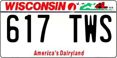 WI license plate 617TWS