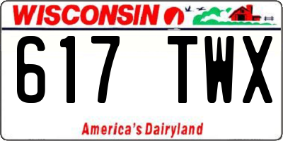 WI license plate 617TWX