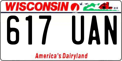 WI license plate 617UAN