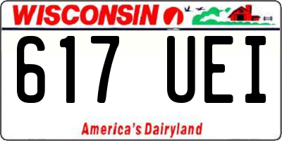 WI license plate 617UEI