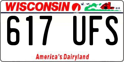 WI license plate 617UFS