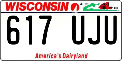 WI license plate 617UJU