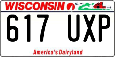 WI license plate 617UXP
