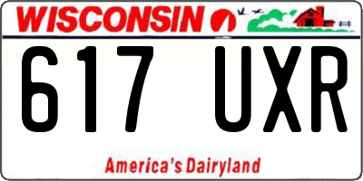 WI license plate 617UXR