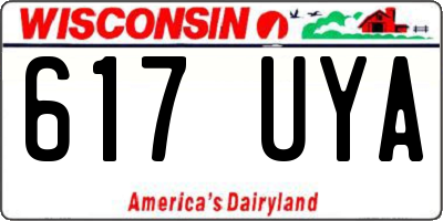 WI license plate 617UYA