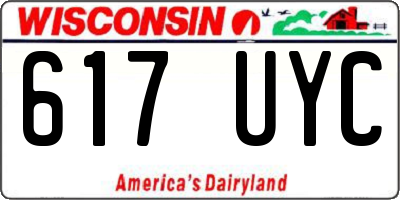 WI license plate 617UYC