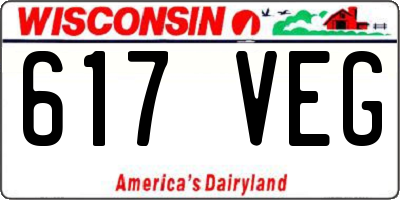 WI license plate 617VEG