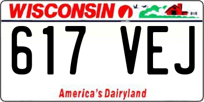 WI license plate 617VEJ