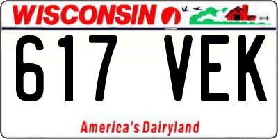 WI license plate 617VEK