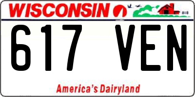 WI license plate 617VEN