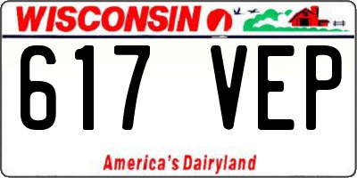 WI license plate 617VEP