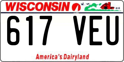 WI license plate 617VEU