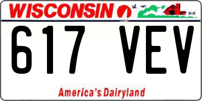 WI license plate 617VEV