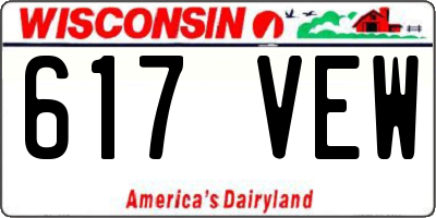 WI license plate 617VEW